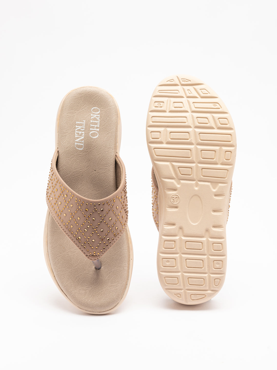 ORTHO TREND Women's Flats Ortho comfort-Light weight Flats Comfortable & Daily use-BEIGE