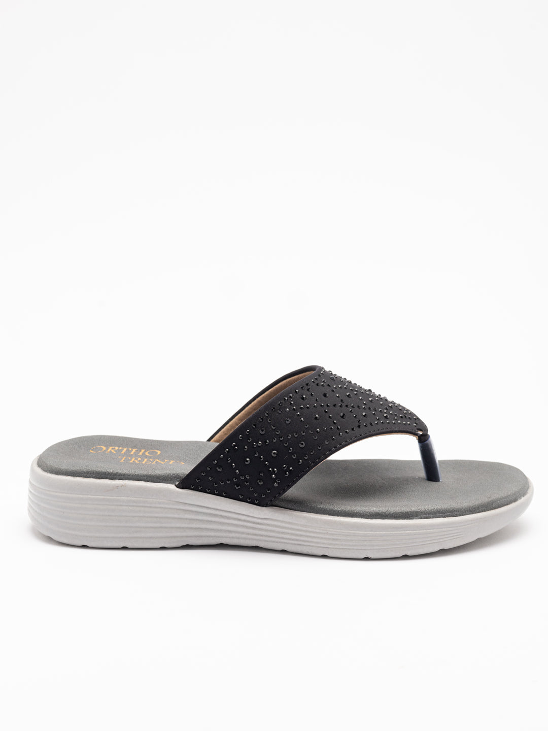 ORTHO TREND Women's Flats Ortho comfort-Light weight Flats Comfortable & Daily use-BLACK