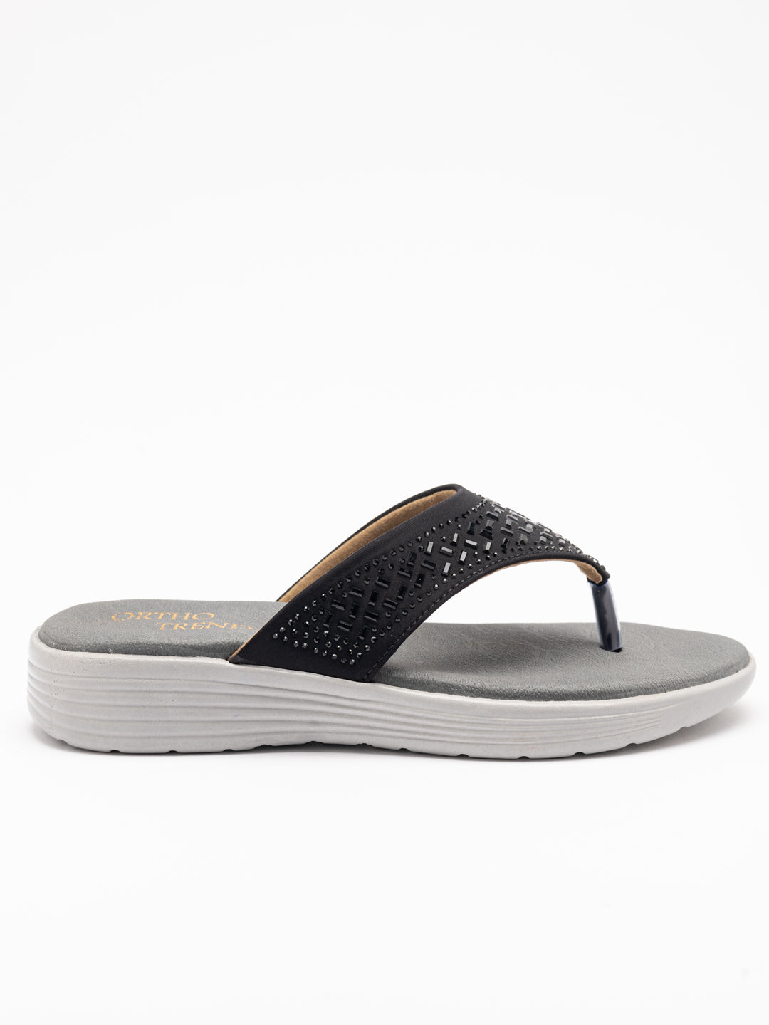 ORTHO TREND Women's Flats Ortho comfort-Light weight Flats Comfortable & Daily use-BLACK