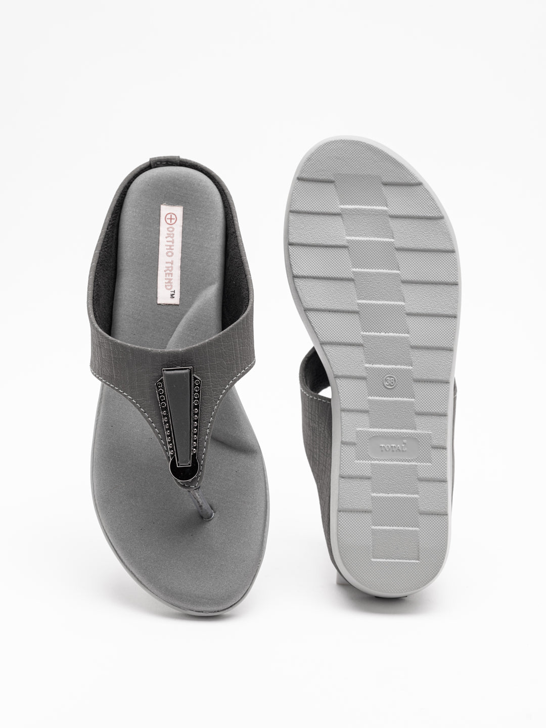 ORTHO TREND Women's Flats Ortho comfort-Light weight Flats Comfortable & Daily use-Grey