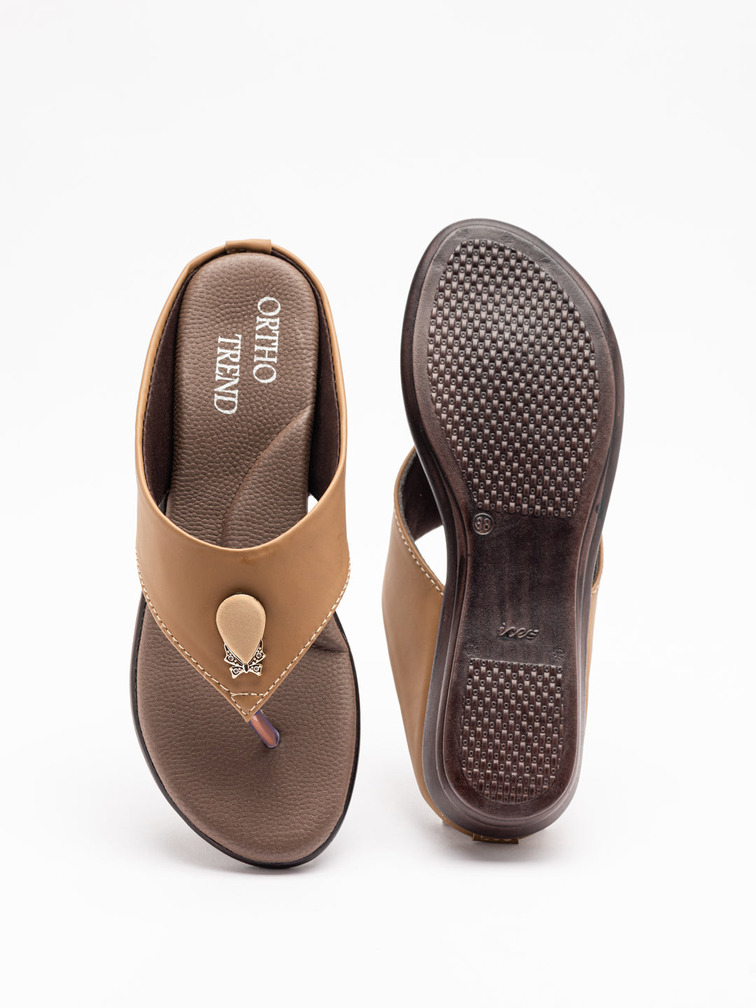 ORTHO TREND Women's Flats Ortho comfort-Light weight Flats Comfortable & Daily use-Beige