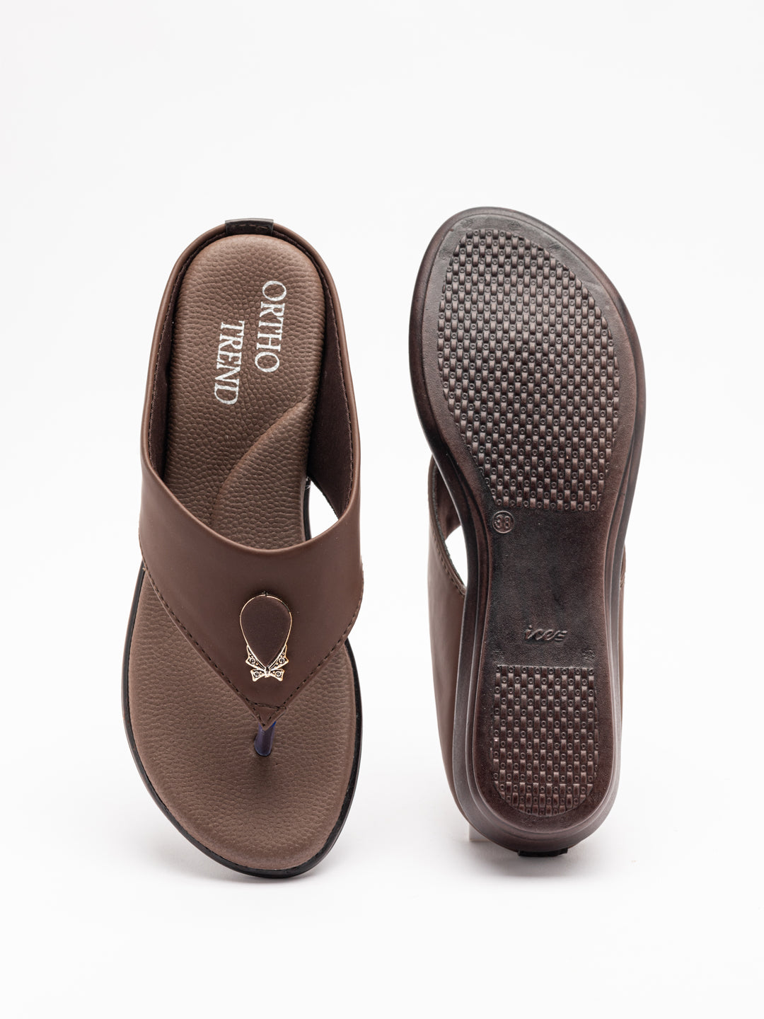 ORTHO TREND Women's Flats Ortho comfort-Light weight Flats Comfortable & Daily use-BROWN