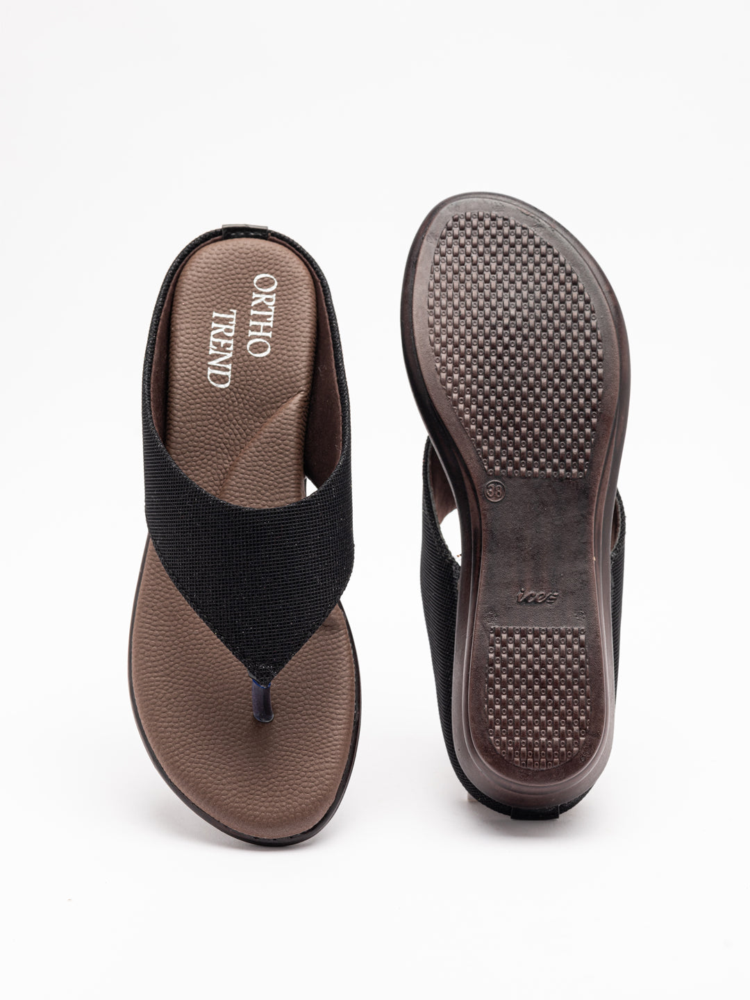 ORTHO TREND Women's Flats Ortho comfort-Light weight Flats Comfortable & Daily use-Black