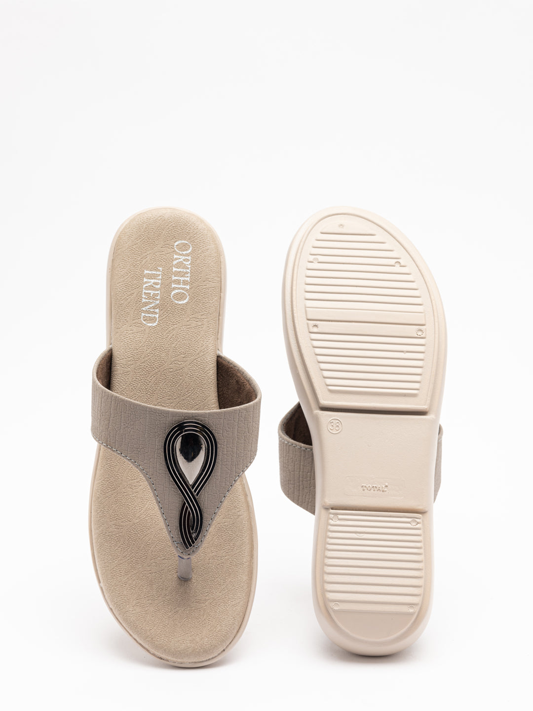 ORTHO TREND Women's Flats Ortho comfort-Light weight Flats Comfortable & Good for Knee-BEIGE