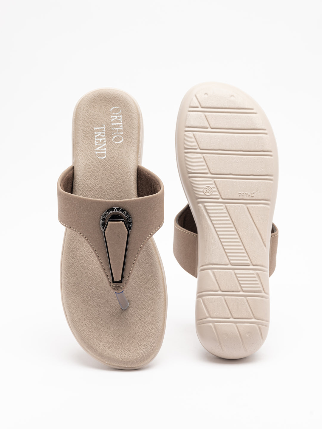 ORTHO TREND Women's Flats Ortho comfort-Light weight Flats Comfortable & Daily use-BEIGE