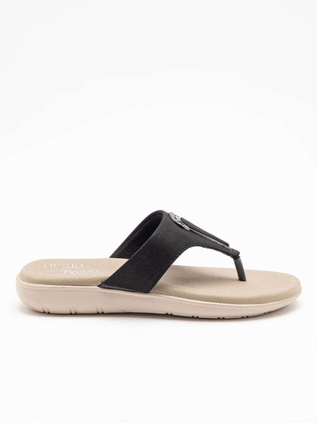 ORTHO TREND Women's Flats Ortho comfort-Light weight Flats Comfortable & Daily use-BLACK