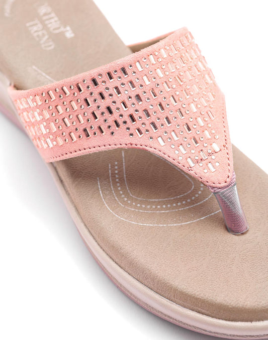 Ortho Trend Soft Open-Toe Comfort Slipper Pink, Black and Gray