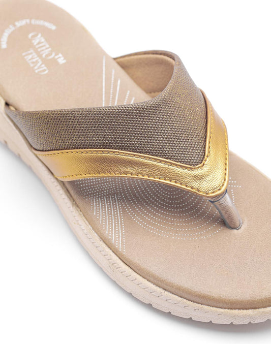 Ortho Trend Soft Open-Toe Comfort Slipper Antique, Pink and Gray