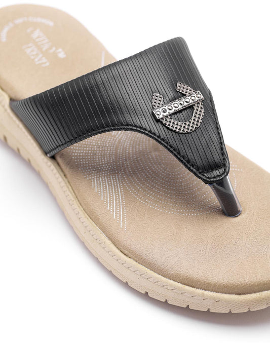 Ortho Trend Soft Open-Toe Slipper – Black and Pink