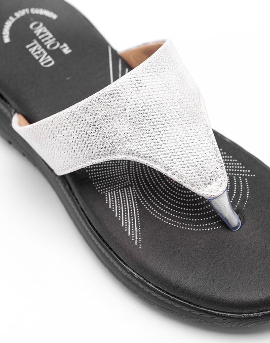 Ortho Trend Soft Open-Toe Comfort Slipper – Silver