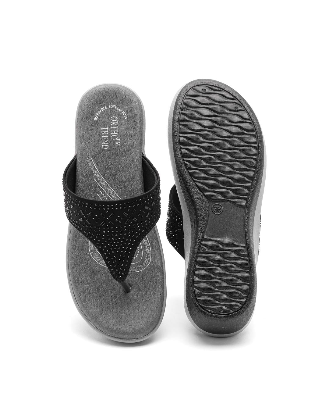 Ortho Trend Soft Open-Toe Slipper – Pink and Black