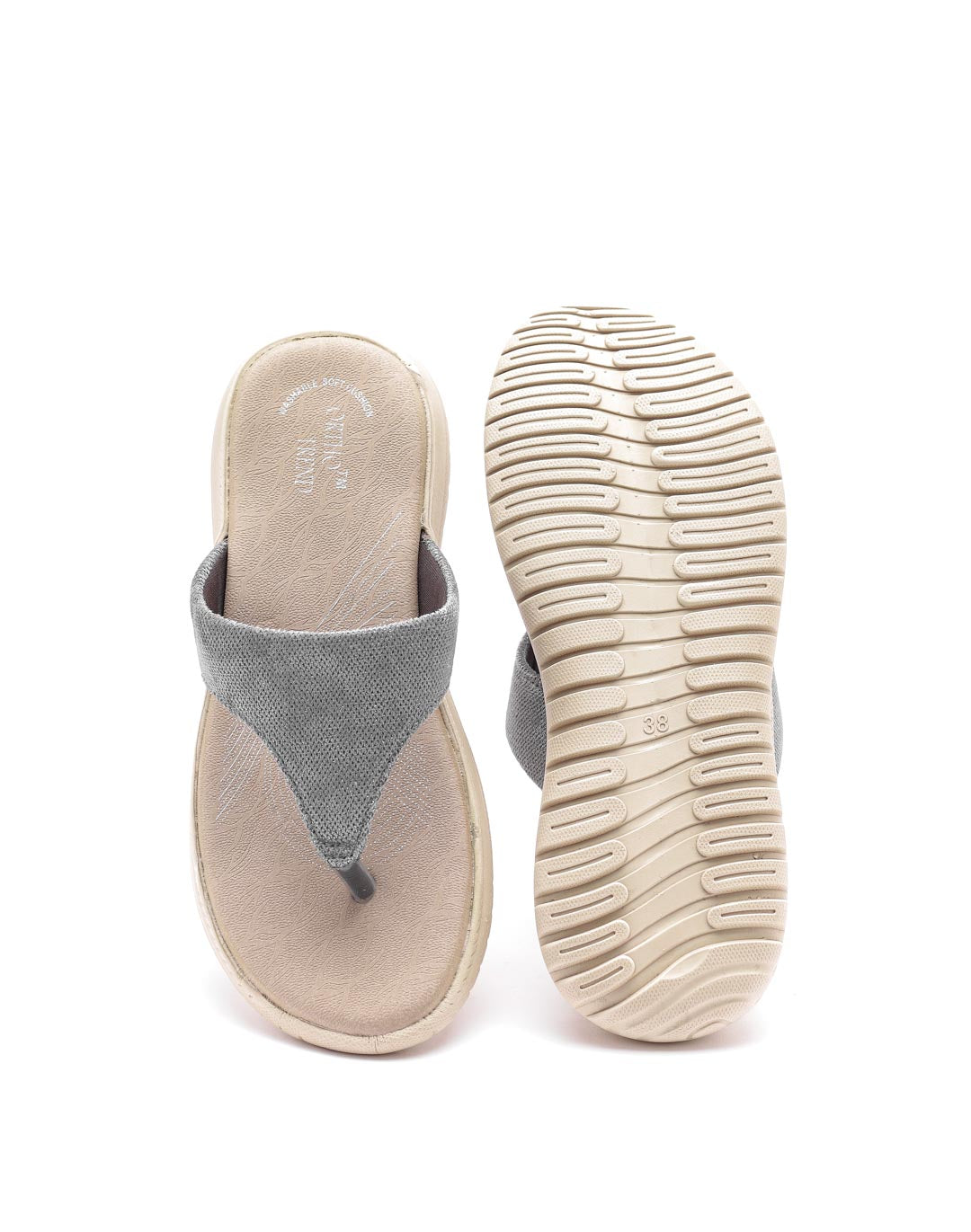 Ortho Trend Soft Open-Toe Comfort Slipper Light weight – Pink and Gray