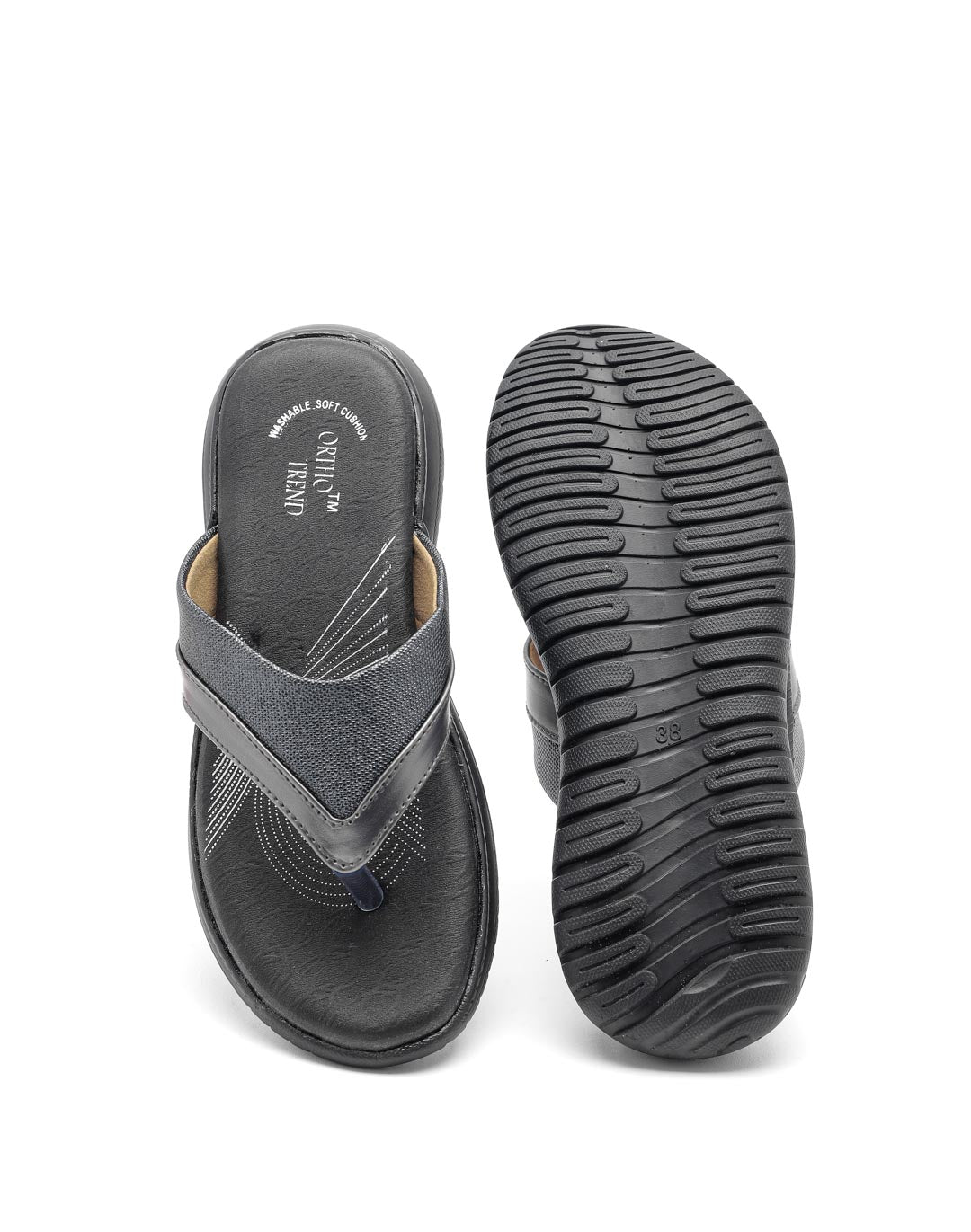 Ortho Trend Soft Open-Toe Comfort Slipper Antique, Pink and Gray