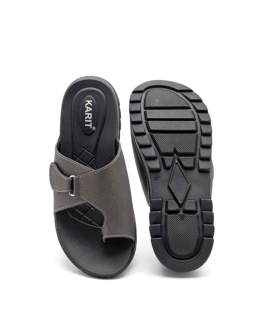 Ortho Trend Soft Footbed Open-Toe Slipper Daily use slipper Black and Gray