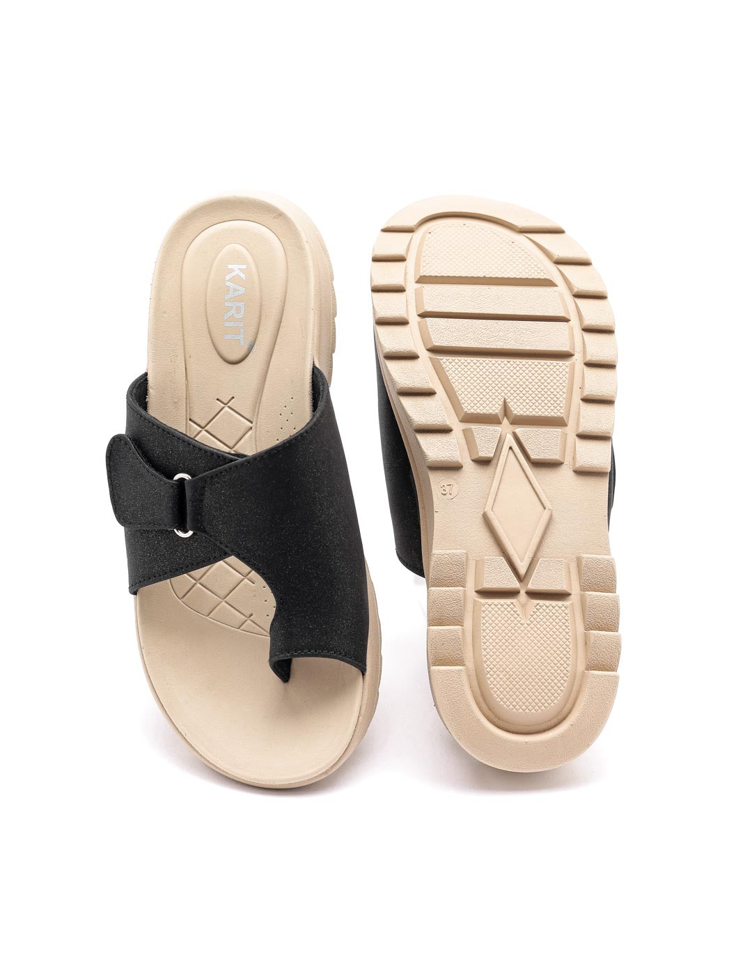 Ortho Trend Soft Footbed Open-Toe Slipper Daily use slipper Gray and Black