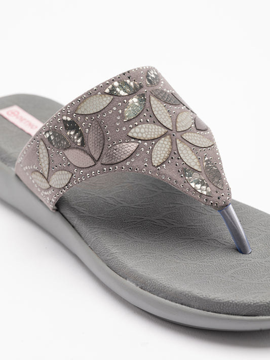 ORTHO TREND Women's Flats Ortho comfort-Light weight Flats Good for Knee & Foot Pain-Grey
