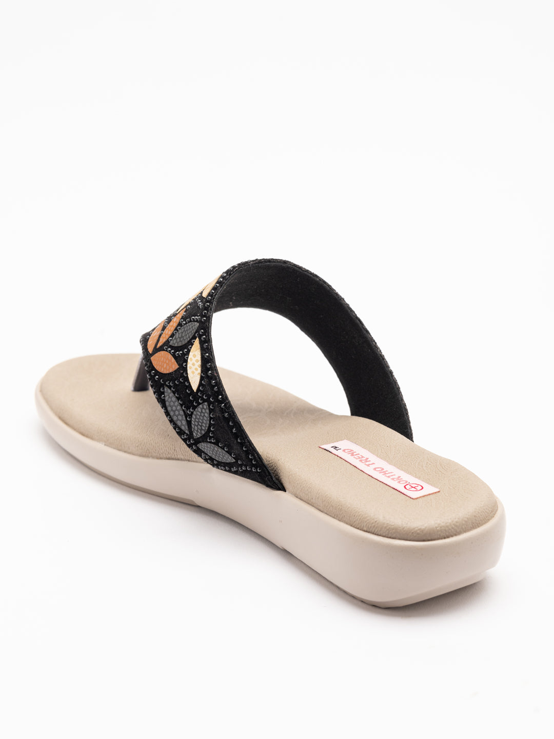 ORTHO TREND Women's Flats Ortho comfort-Light weight Flats Comfortable & Daily use-BLACK