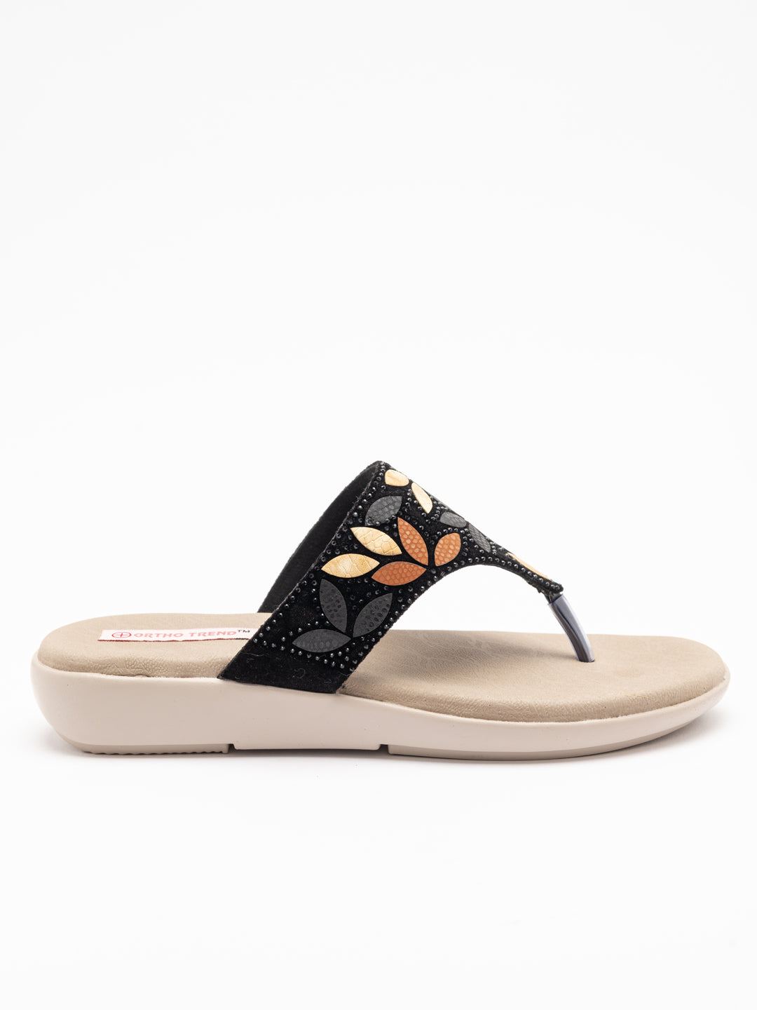 ORTHO TREND Women's Flats Ortho comfort-Light weight Flats Comfortable & Daily use-BLACK