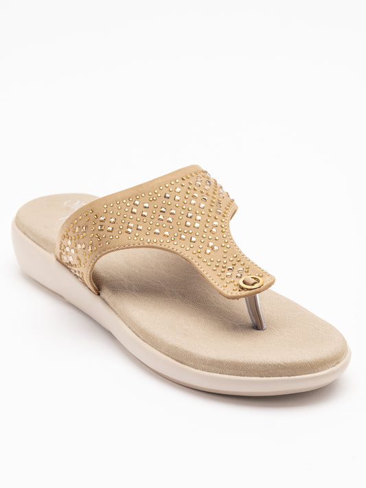 ORTHO TREND Women's Flats Ortho comfort-Light weight Flats Comfortable & Daily use-BEIGE
