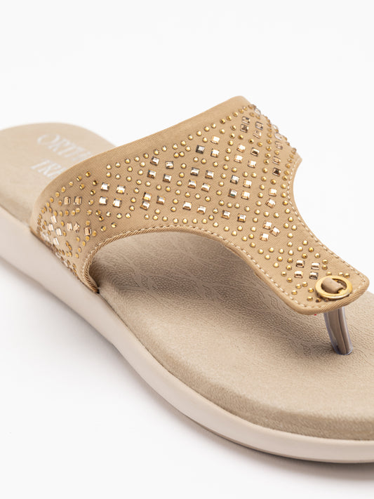 ORTHO TREND Women's Flats Ortho comfort-Light weight Flats Comfortable & Daily use-BEIGE