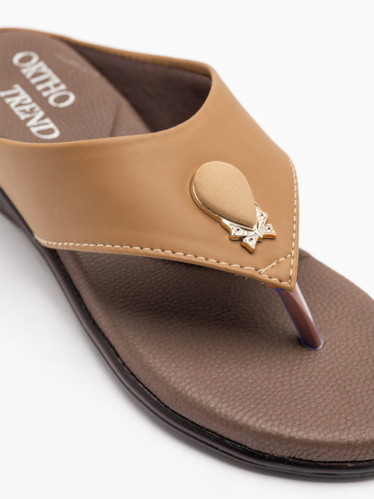 ORTHO TREND Women's Flats Ortho comfort-Light weight Flats Comfortable & Daily use-Beige