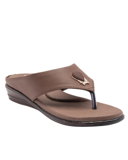 ORTHO TREND Women's Flats Ortho comfort-Light weight Flats Comfortable & Daily use-BROWN