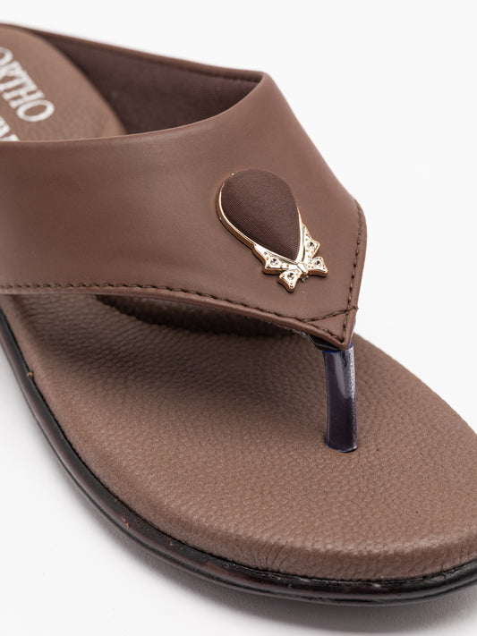 ORTHO TREND Women's Flats Ortho comfort-Light weight Flats Comfortable & Daily use-BROWN