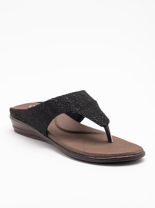 ORTHO TREND Women's Flats Ortho comfort-Light weight Flats Good for Knee & Foot Pain-BLACK