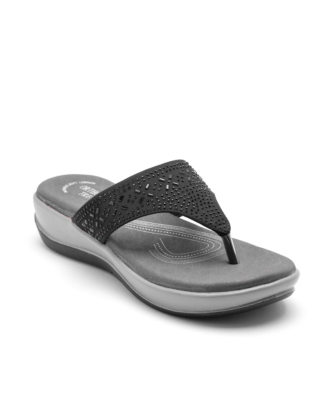 Ortho Trend Soft Open-Toe Slipper – Black and Pink