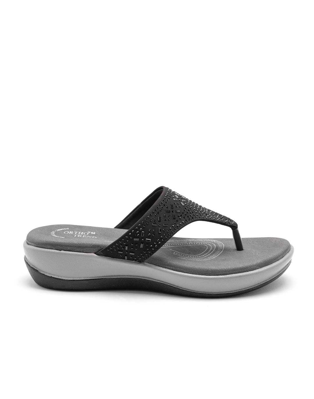 Ortho Trend Soft Open-Toe Slipper – Black and Pink
