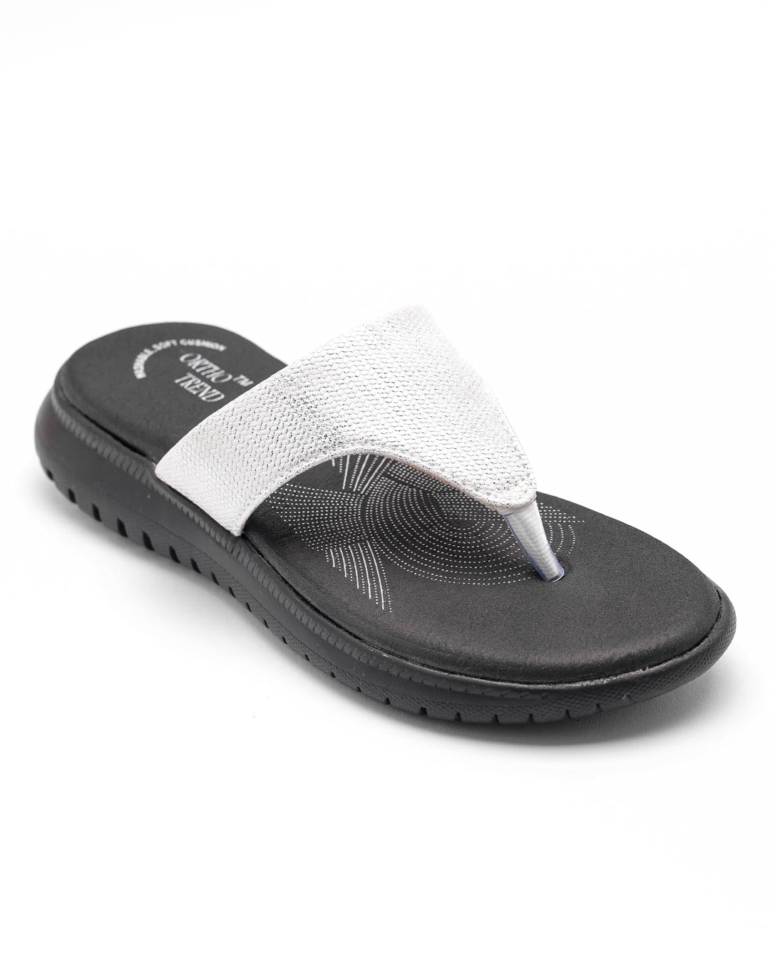 Ortho Trend Soft Open-Toe Comfort Slipper – Silver
