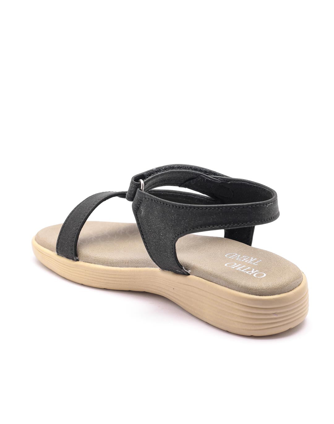 Ortho Trend Soft Adjustable Sandal – Black