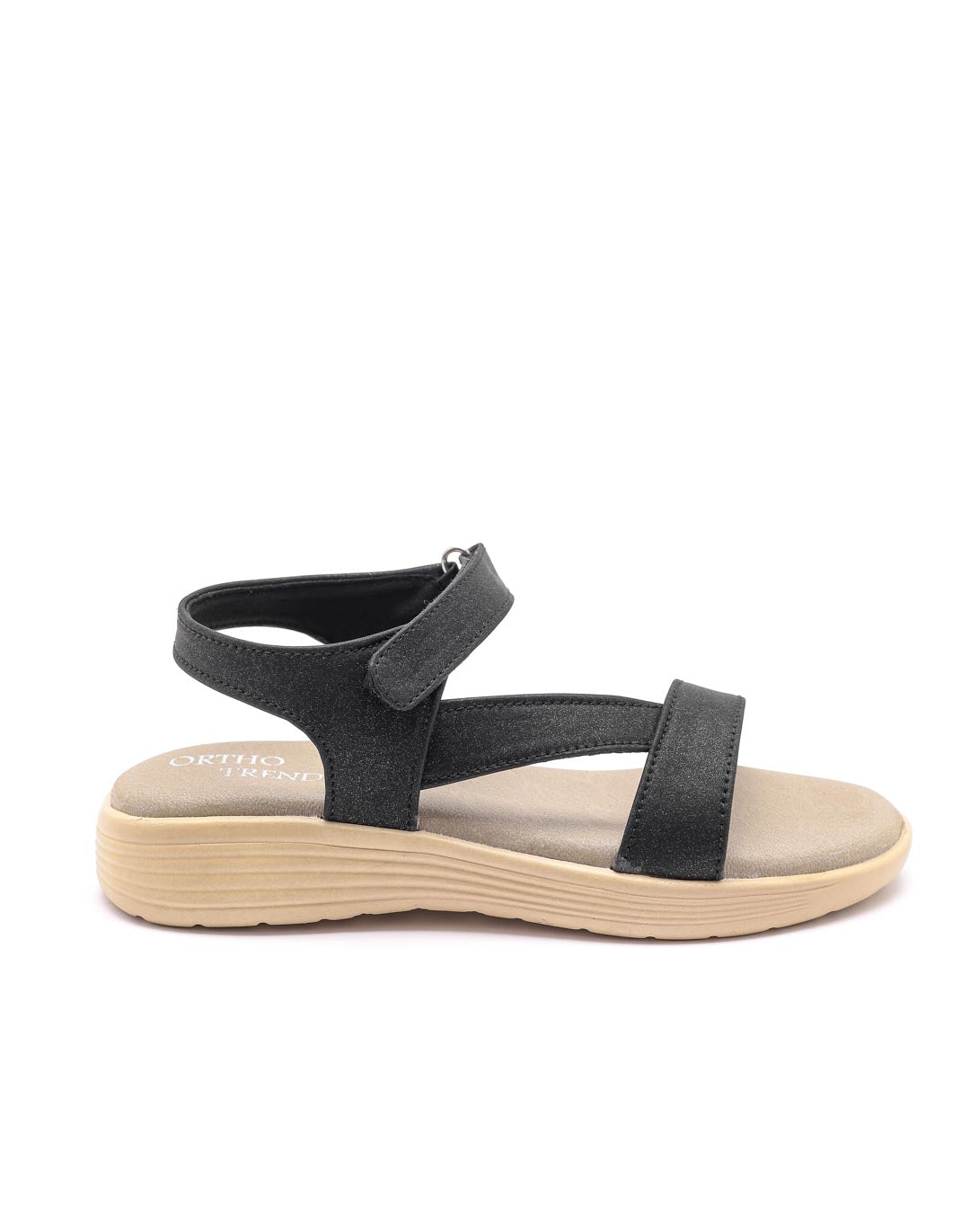 Ortho Trend Soft Adjustable Sandal – Black