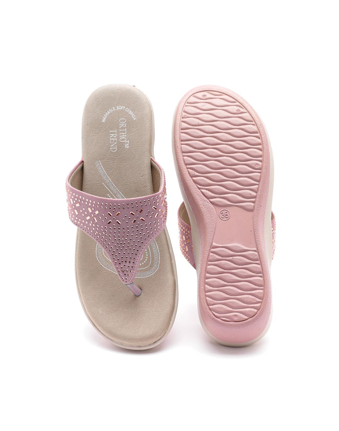Ortho Trend Soft Open-Toe Slipper – Black and Pink