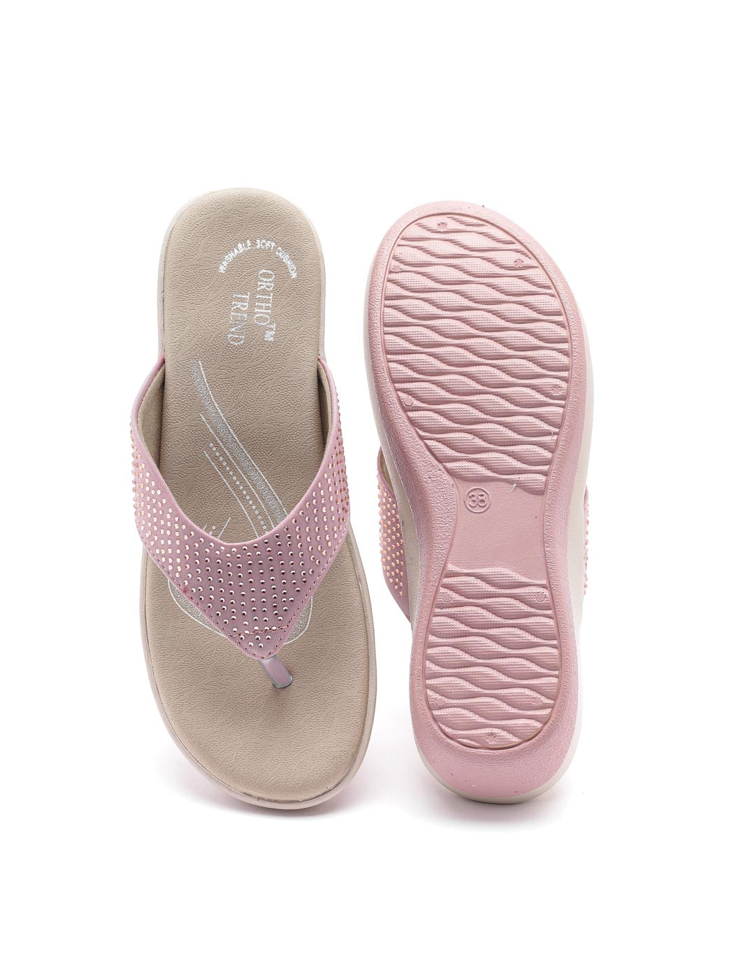 Ortho Trend Soft Open-Toe Comfortable & Daily use Slipper – Pink and Black