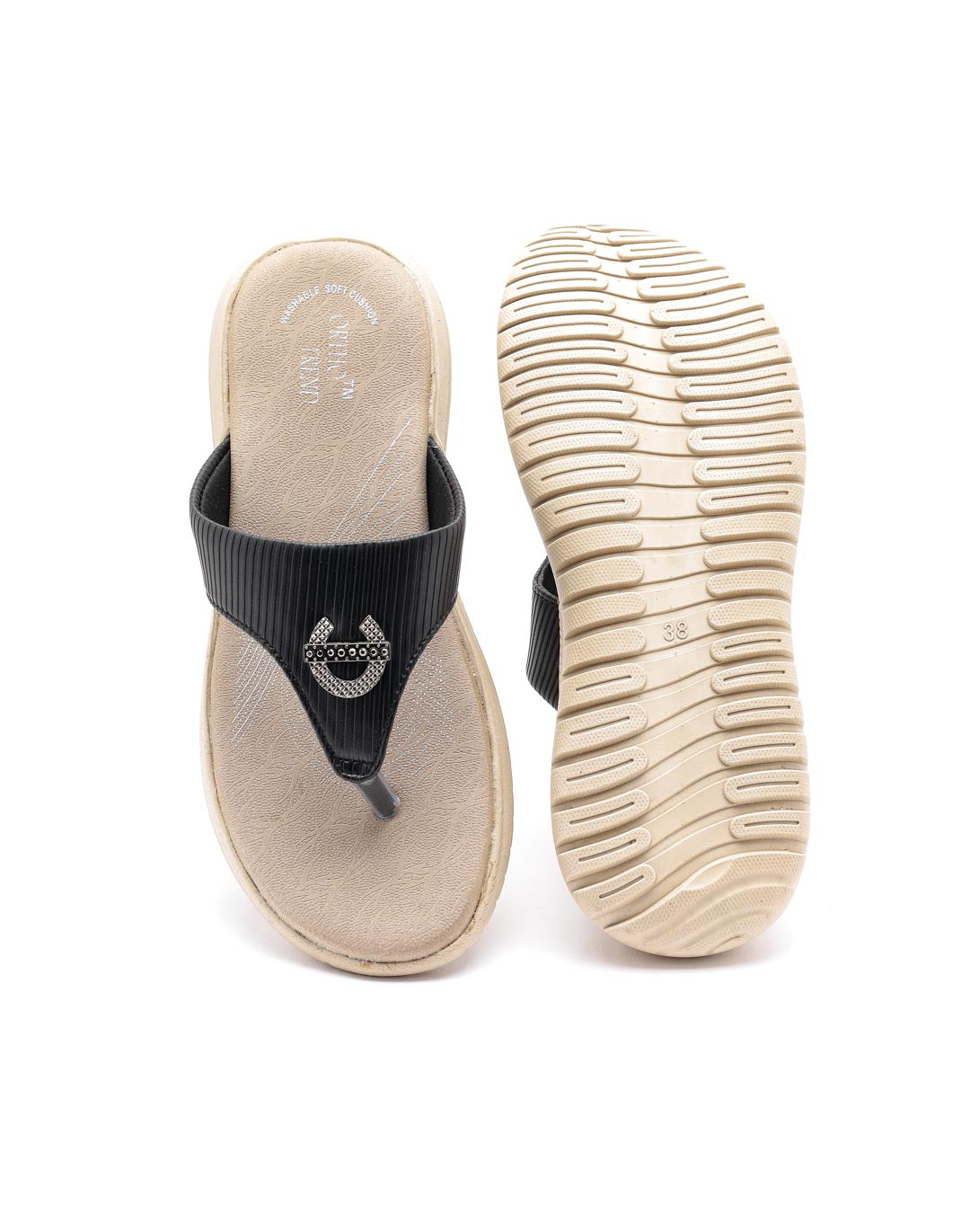 Ortho Trend Soft Open-Toe Slipper – Pink and Black