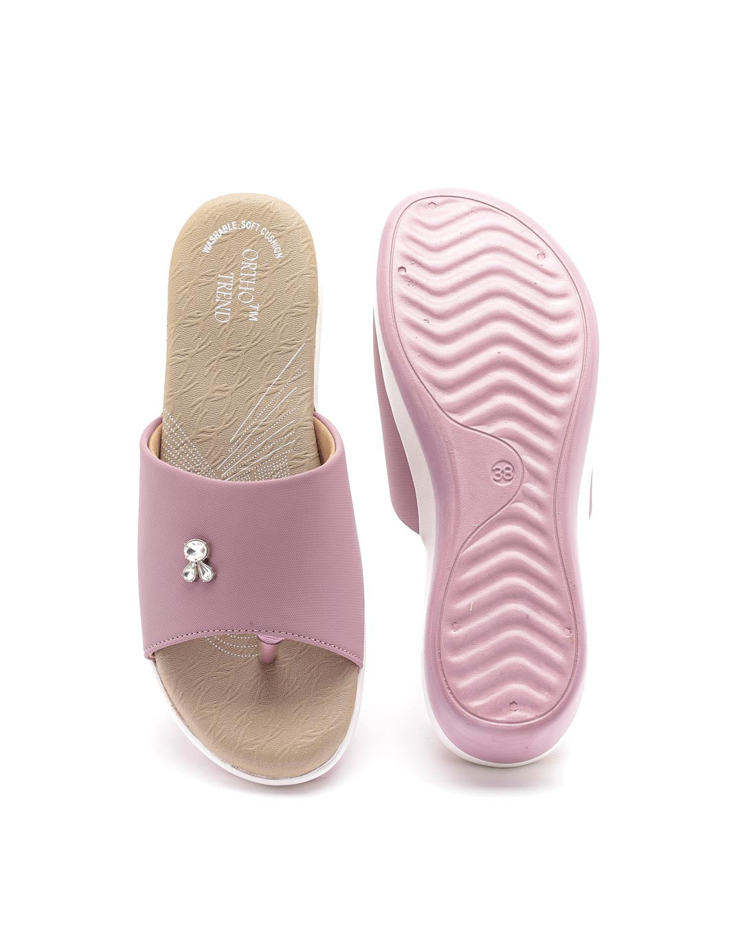 Ortho Trend Soft Comfort Slide Comfortable & Daily use – Pink and Khaki